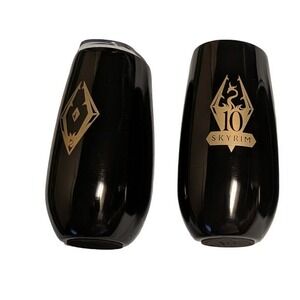 Lot 2x Skyrim 10th Anniversary Insulated Wine Tumbler Black Gold Dragon Bethesda